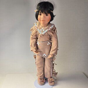 Linda Mason Doll Native American Indian 1993 Vintage Porcelain Quick Fox Boy